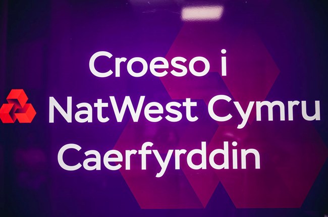 Natwest welcome sign