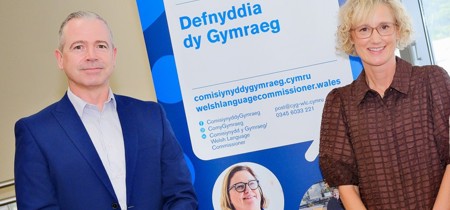 Pól Deeds and Efa Gruffudd Jones at a recent conference in Cardiff 